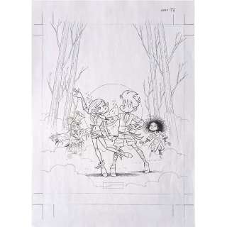 Christophe Piron Dit Crip (Né En 1971) | Studio Danse.Tome 6. Couverture originale. Recto encre de Chine, Verso crayon. Bamboo éditions 42 x 30 cm | HVMC