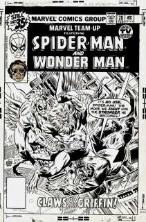 Al Milgrom | Marvel Team-Up #78 Cover (Spider-Man & Wonder Man Battle the Griffin!) 1978 | Romitaman