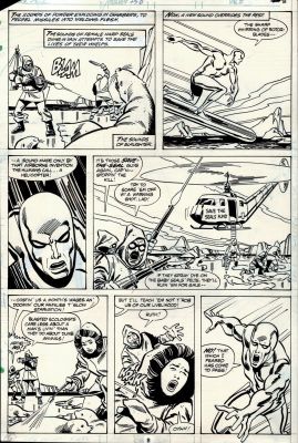 Sal Buscema | Incredible Hulk #250 P 8 (Silver Surfer Flies Across Earth on His Surfboard To Witness Earth’s Atrocities!) 1980 | Romitaman