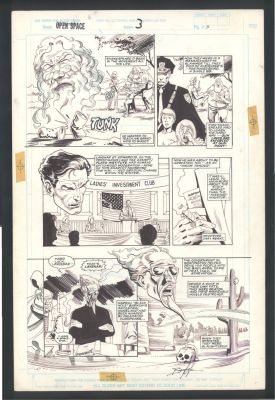 Norm Breyfogle | Signed Breyfogle Sci-Fi Page - Future Government Vs the People Issue Open Space # 3 Page 5 | Koch Comic Art
