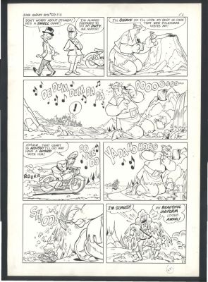 Warren Kremer | Excellent Kremer Stumbo the Giant Page - Stumbo Sings While Shaving Issue Harvey Hits # 69 Page 2 | Koch Comic Art