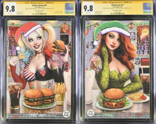 CHRISTMAS EDITION SKETCH CGC 9.8 POISON IVY #27 & HARLEY QUINN #45 SZERDY EXCLUSIVE VIRGIN DINER TATTOO | Raremarq (Buy It Now)