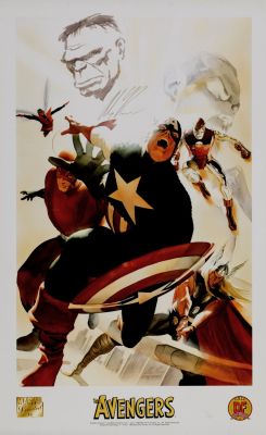 Alex Ross | The Avengersâ #4 Signed And Remarqued Large Lithograph #9/99 | Romitaman