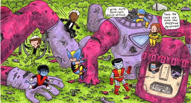 Jeffrey Brown | The Uncanny X-Men: Days of Future Fun Page Sentinel Playground | Scott Eder