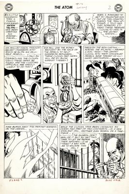 Gil Kane Sid Greene | The Atom #13 P 2 (Atom’s Greatest Super-Villain: ’Chronos’ Planning His Break From Jail!) Large Art - 1964 | Romitaman