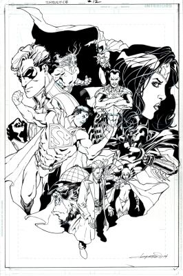 Aaron Lopresti | Injustice: Gods Among Us #12 Dc Cover (10 Dc Heroes & Villains on This Great Cover! Published Twice!) 2014 | Romitaman