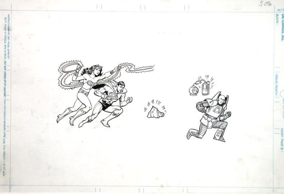 Jose Delbo | Dc Super Powers Fun Book Pinup (Superman & Wonder Woman Chase Lex Luthor!) 1980S | Romitaman