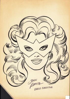 John Romita Sr. | Firestar Published Merchandising Pinup (1 of the Earliest Drawings of the Famous Saturday Morning Cartoon Character! | Romitaman