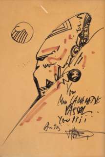 Druillet, Philippe ( 1943 ) | Dessin aux feutres noir et rouge, dédicacé pour Pascal… | Stanley’s Auction