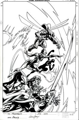 Greg Adams, Mark Bagley - Thunderbolts #50 Cover (Citizen V, Fixer, Beetle, Smuggler, Meteorite, & Scream!) 2001