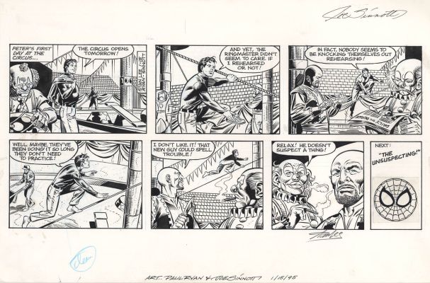 Joe Sinnott Paul Ryan | Amazing Spider-Man Sunday Strip - Signed By Stan Lee Issue 1/15/1995 | Catskill Comics