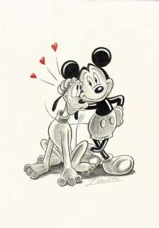 Mickey & Pluto - Original Drawing - Vendetta, Z. | Catawiki