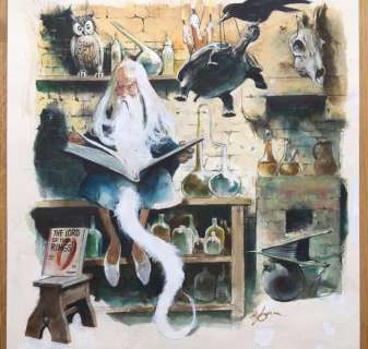 Follet, René - Dessin original publié pour un ex-libris - Lord of the Rings | Catawiki