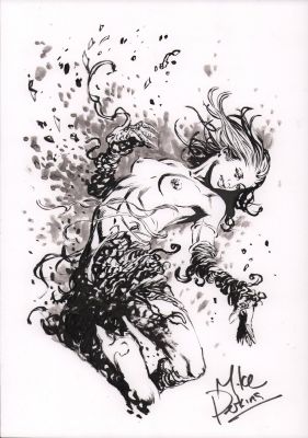Mike Perkins | Poison Ivy Ink & Wash Commission - Signed | Anthony’s Comic Book Art