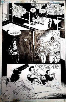 Rober Robinson - Azrael #66 Pg 2, Azrael & Sister Lilhy Face Gunfire $175 | Cool Lines Art
