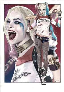 HARLEY QUINN by Daniel Azconegui - Original Watercolor Painting | Catawiki