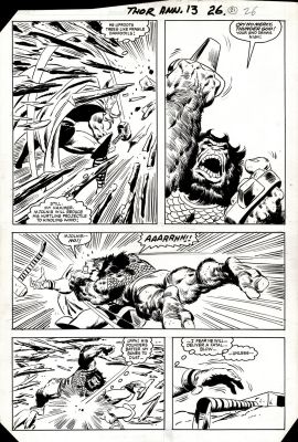 John Buscema | Thor Annual #13 P 26 (Rare John Buscema Penciled & Inked Thor Story! Thor Battles Ulik in Every Panel!) 1985 | Romitaman