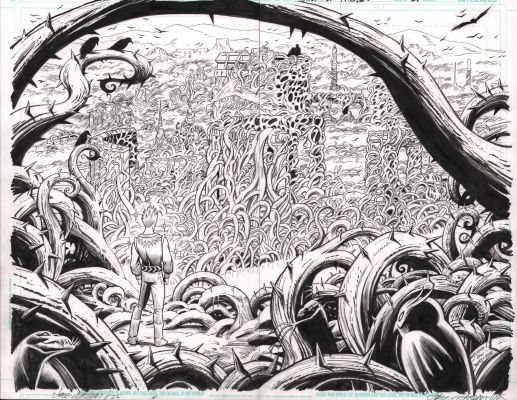 Jose Marzan, Russ Braun - Jack of Fables #37 Pgs.8&9 Dps - Jack & the Beanstalk - Signed - 2009