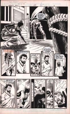 Lou Manna, Tony Dezuniga | Infinity Inc Annual #2 P.3 - Wildcat & Mister Bones - Signed - 1988 | Anthony’s Comic Book Art
