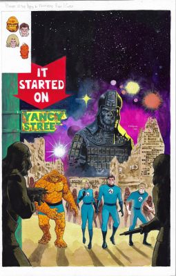 German Peralta | Planet of the Apes Vs Fantastic Four Painted Cover Issue 01 Page Painted Cover | Splash Page