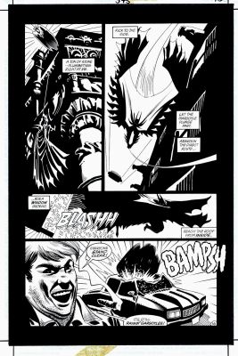 John Beatty, Kelley Jones | Batman #545 P 16 (Batman Throughout As He Climbs a Building, with a Stone Gargoyle Crashing Below Him!) 1997 | Romitaman