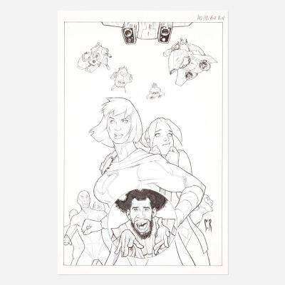 Lot 129 - Stephane Roux, Harley Quinn and Power Girl #2 Story Page 1 Original Art (DC Comics, 2015) | Landry Pop Auctions