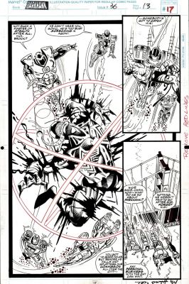 Ian Akin, Tod Smith - Darkhawk #36 P 13 Semi-Splash (Spectacular Early Venom Splash Being Zapped By the Seekers! Wow!) 1993