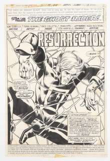 Marvel Comics Ghost Rider #19 Page 1 Splash Art | Bruneau & Co. Auctioneers