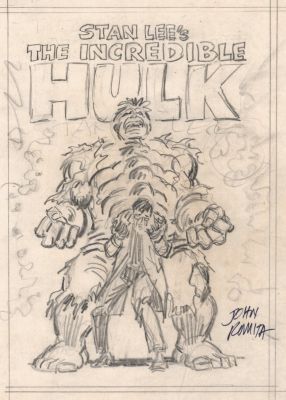 John Romita Sr. | The Incredible Hulk Fireside Cover Prelim (Classic Bruce Banner Transforming Into the Hulk!) 1978 | Romitaman