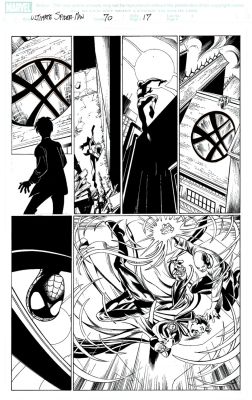 Mark Bagley, Scott Hanna | Ultimate Spider-Man #70 P 17 (Spider-Man Watches Dr Strange & Wong in the Sanctum Sanctorum!) 2004 | Romitaman