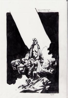 Mike Mignola - Seed of Destruction #1 Reprint Painted Black & White Cover B Variant Hellboy - Signed 2018