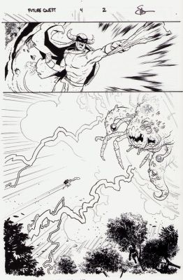 Evan Shaner | Future Quest #4 Pg. 2 2016 - Action Page - Signed | Anthony’s Comic Book Art