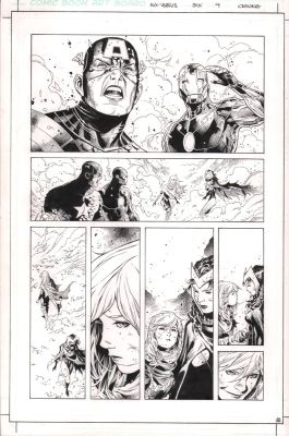 Jim Cheung, Mark Roslan | Avx Vs #6 P.9 - Cap, Iron Man, Wanda - 2012 | Anthony’s Comic Book Art