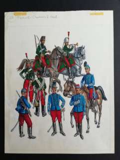 Funcken, Liliane et Fred - Illustration originale Ã  la gouache ’France - chasseurs Ã  cheval’  - (ca. 1980) | Catawiki