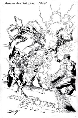 Mark Bagley John Dell | Spider-Man #234 Cover (Romita Asm Annual 6 1969 Sinister 6 Cover Homage!) Signed 3 Times By Bagley!) 2017 | Romitaman