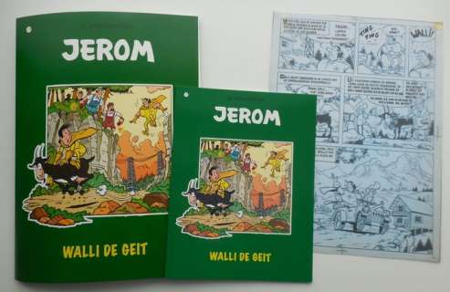 Studio Vandersteen - Jerom 17 + originele pagina (p.28) en gesigneerde map - Walli de geit - sc - 1e druk - (2010) | Catawiki