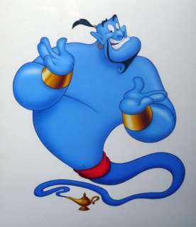 ALADDIN - Studio Disney 1992. Grand dessin original du Génie. Encadré. | Rossini