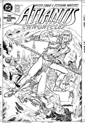 Estaban Maroto | Maroto, Esteban - Atlantis Chronicles #2 Cover, Shalako of Poseidonis 1990 | Cool Lines Art
