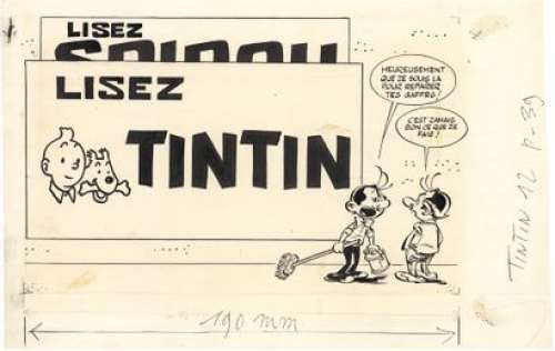 Dino ATTANASIO (né en... - Lot 402 - * Spaghetti Encre de Chine sur papier pour un bandeau...