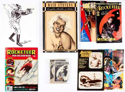 Rocketeer original artwork sketch signed by Mike Golden 11 x 8 ins,… | Comic Book Auctions ltd