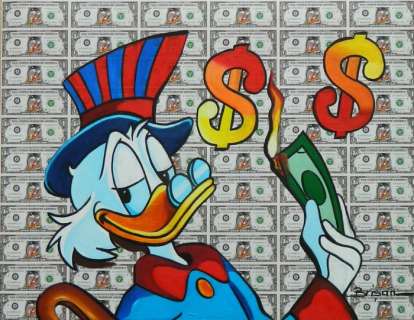 Brisan, Gabriel - Oil Painting on Canvas - Uncle Scrooge - Lucky Duck | Catawiki