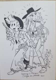 De Lazare, Dragan - Dessin original - Couverture imaginaire ’Spirou et Fantasio - Les chapeaux noirs’ (2016) | Catawiki