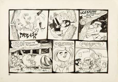 Henryk Jerzy Chmielewski (1923 - 2021) | Henryk Jerzy Chmielewski | "Tytus, Romek i A’Tomek. Księga XV", plansza nr 18, 1982 | Desa Unicum