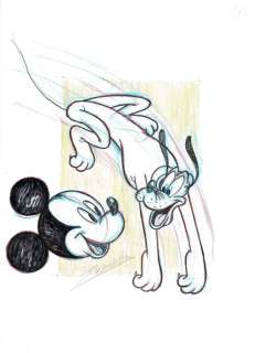 Pluto & Mickey Mouse - Original Sketch - Z. Vendetta | Catawiki