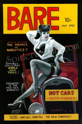 Greg Hildebrandt | Bare #2 Black Board ** Greg Hildebrandt. Rare Published "Vamps, Tramps & Beauties" Page 42. Girls Cars Full Color! 30" X 20" | ComicArtFans Classifieds