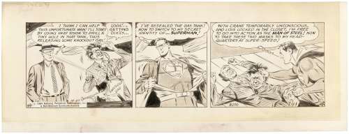 "SUPERMAN" 1964 DAILY STRIP ORIGINAL ART BY WAYNE BORING. | Hake’s