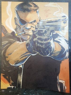 Nick Fury W/Artist Eyepatch Error Original Art Illustration Signed 8.5x11 COA | eBay US (Buy It Now)
