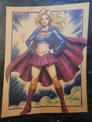 Supergirl Original Fine Art Illustration Signed 8.5x11 COA | eBay US (Buy It Now)