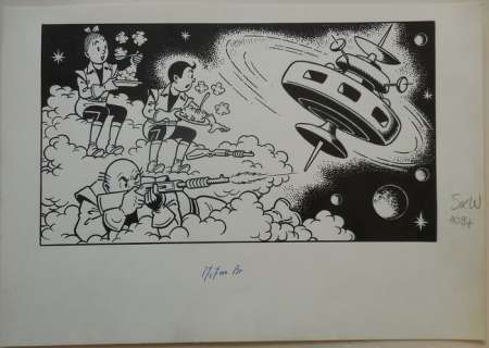 Suske en Wiske - Originele cover - De wolkeneters - (1988) | Catawiki