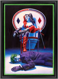 HARLEY QUINN & THE JOKER "WHIPLASH" ORIGINAL ART PAINTING BY GREG HILDEBRANDT. | Hake’s